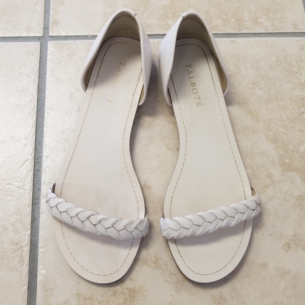 Braided talbots cream sandals- super comfy